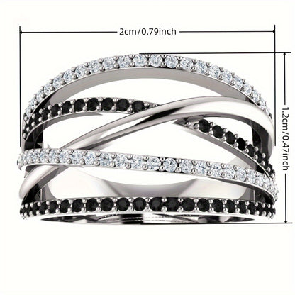 925 Silver Plated Black Zirconia Ring Anniversary Gift Engagement Wedding Ring Jewelry Gift Ladies Ladies