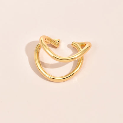 1 piece of chic double C bone cartilage earrings - no piercing, U-shaped design, women's fashion alloy round wrap earrings, suitable for daily and party occasions, non-piercing earrings | simple and elegant | exquisite craftsmanship, clip earrings