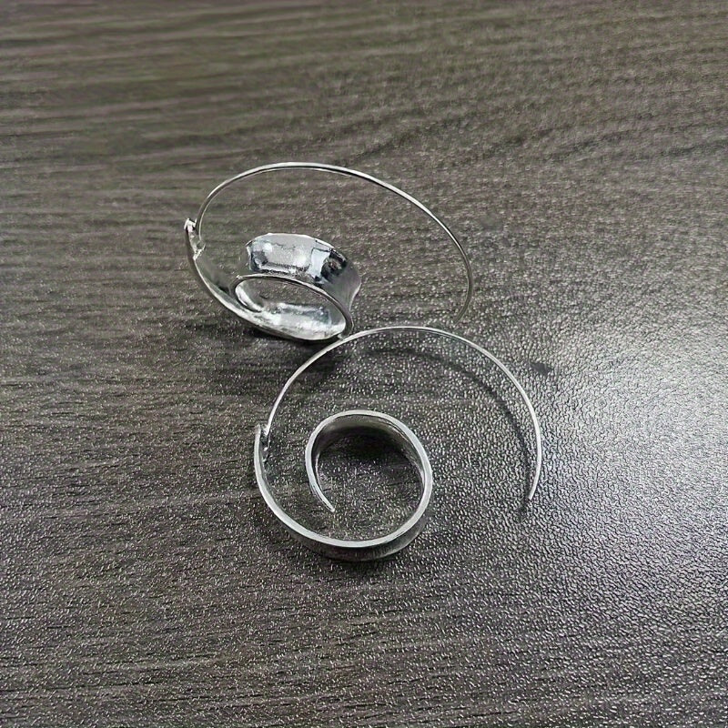 Personalized Round Spiral Leaf Design Gold/Silver Pendant Earrings Vintage Elegant Style Zinc Alloy Silver Plated Jewelry Daily Casual