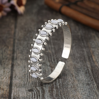 Bohemian style inlaid turquoise retro wind zinc alloy bracelet