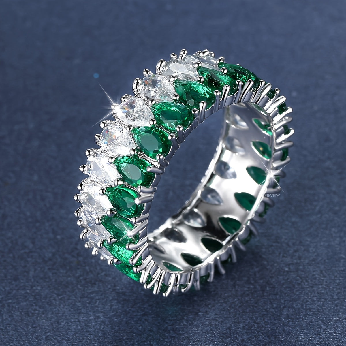 Double row water drop ring, premium 3A zircon, super flash ring, jewelry, wedding ring, Valentine's Day gift.