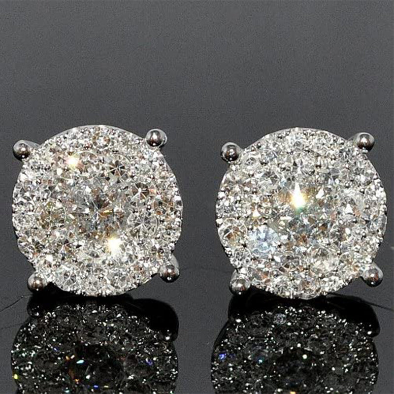 New Classic 925 Silver Plated Zirconia Earrings Women's Daily Casual Wedding Bridal Jewelry Gift