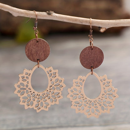 Hollow monochrome spider web design pendant earrings, retro and elegant style PU leather jewelry, fashionable women's gifts, autumn and winter earrings.