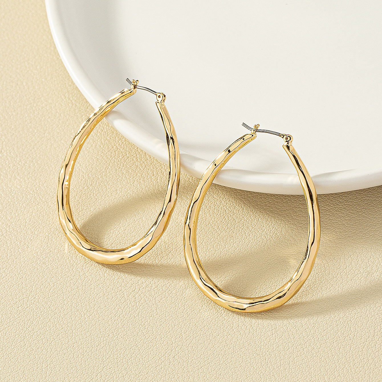 Silver Large U Geometric Loop Earrings Silver Plated Jewelry Banquet Party Holiday Decoration Ladies 1 Pair