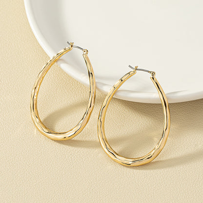 Silver Large U Geometric Loop Earrings Silver Plated Jewelry Banquet Party Holiday Decoration Ladies 1 Pair