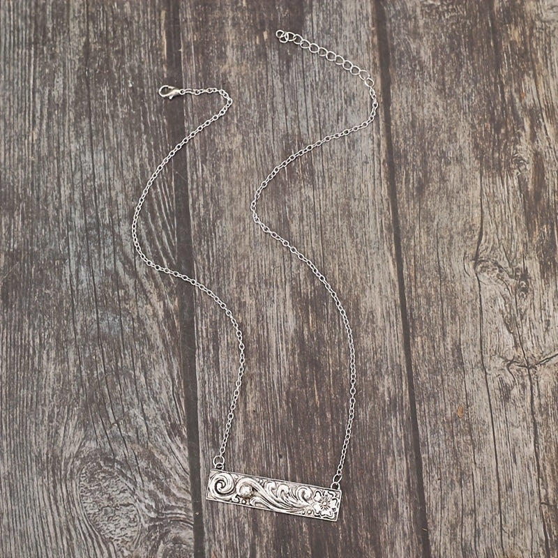 Cross-border European, American retro Western totem engraving alloy pendant collarbone chain