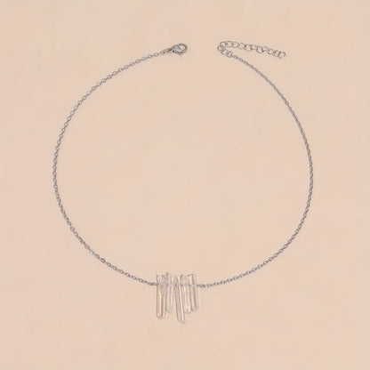 Women's daily accessories, simple natural irregular crystal pendant necklace (random quantity and size)