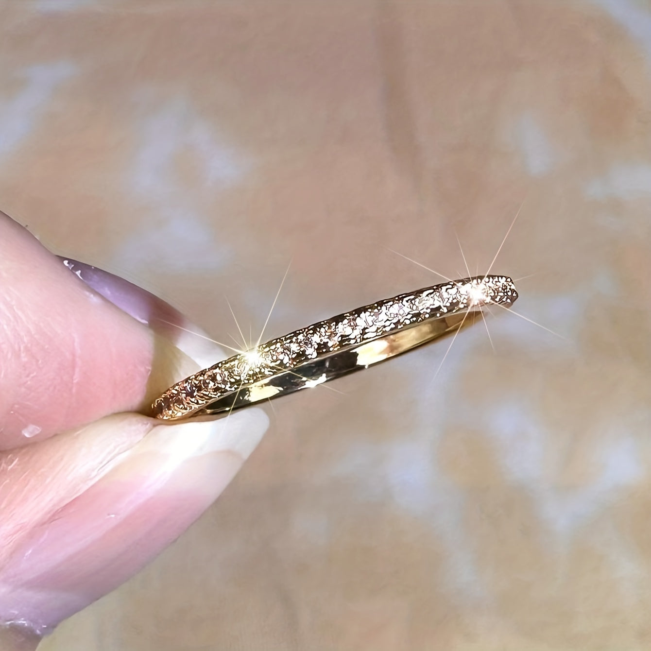 Ladies Engagement and Proposal Ring Set - Two-piece Set Super Shining Elegant Light Luxury Classic Large Bead Synthetic Zircon Ring