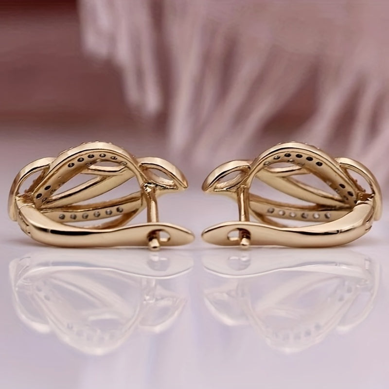 Elegant 18K Gold Plated Infinity Hug Earrings with Sparkling Zirconia - Nickel Free, Perfect for Brides and Casual Dresses, April Birthstone Jewelry Gifts, Bridal Wedding Jewelry