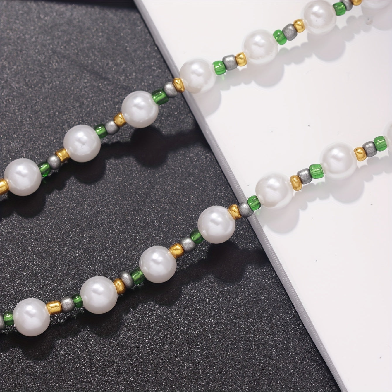 Men's Casual Faux Pearl Necklace, Daily Accessories Jewelry