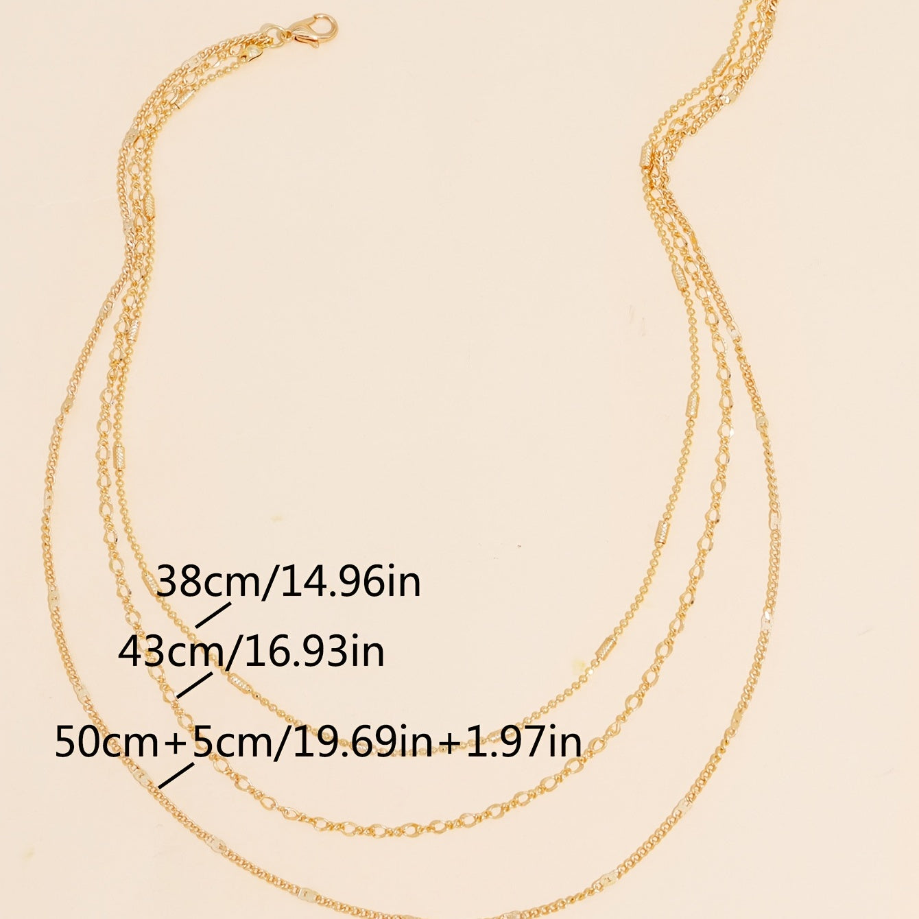 Minimalist multi-layer chain necklace women's thin chain plated 14k gold long necklace accessories gifts