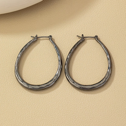 Silver Large U Geometric Loop Earrings Silver Plated Jewelry Banquet Party Holiday Decoration Ladies 1 Pair
