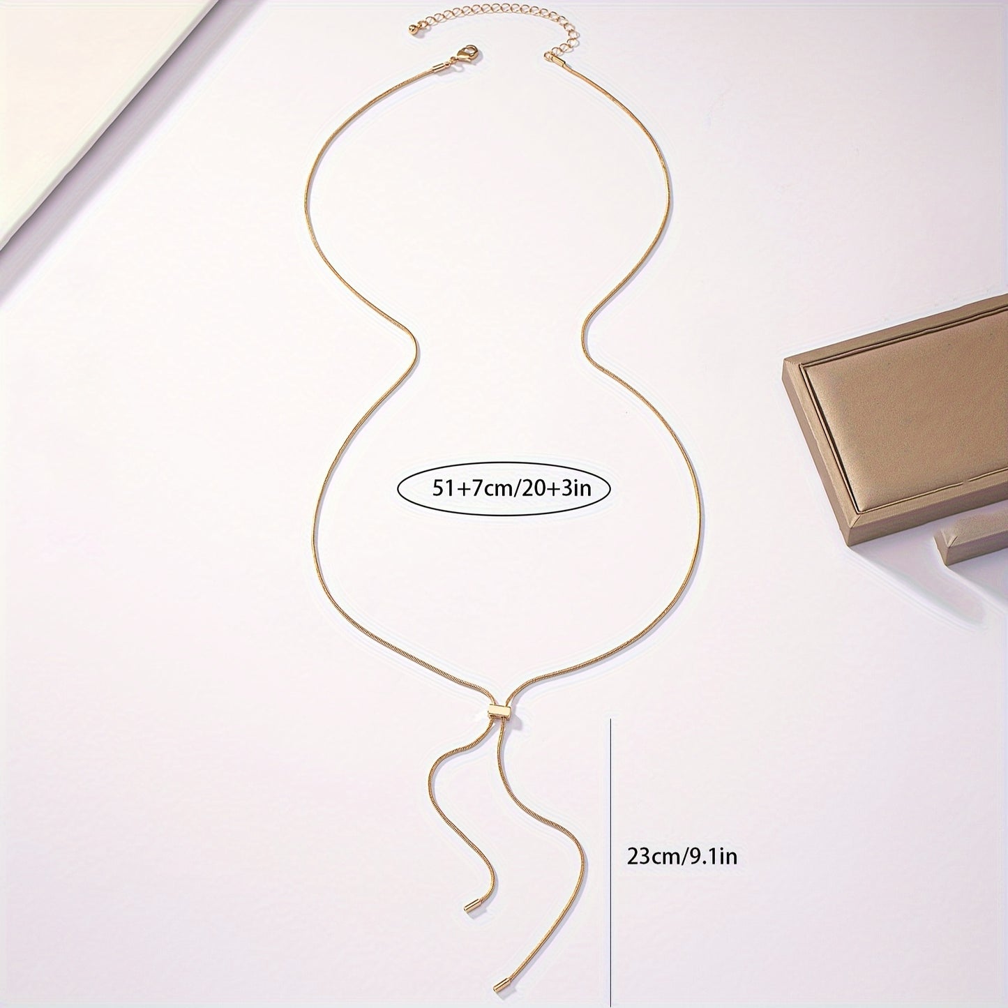 Retro simple Y-shaped chain necklace adjustable length