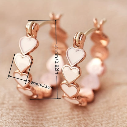 Elegant heart-shaped ring design earrings, copper jewelry, retro and elegant style, suitable for Women's dates
