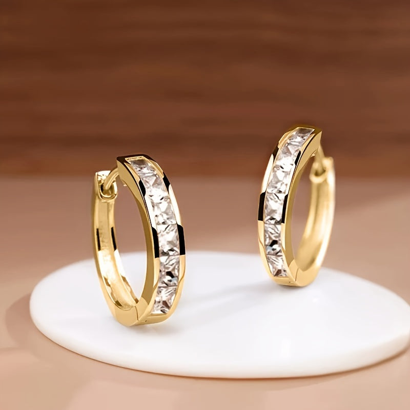 Elegant Ladies Earrings with Sparkling Cubic Zirconia - Nickel Free Copper for Everyday Wear and Parties in a Variety of Colors