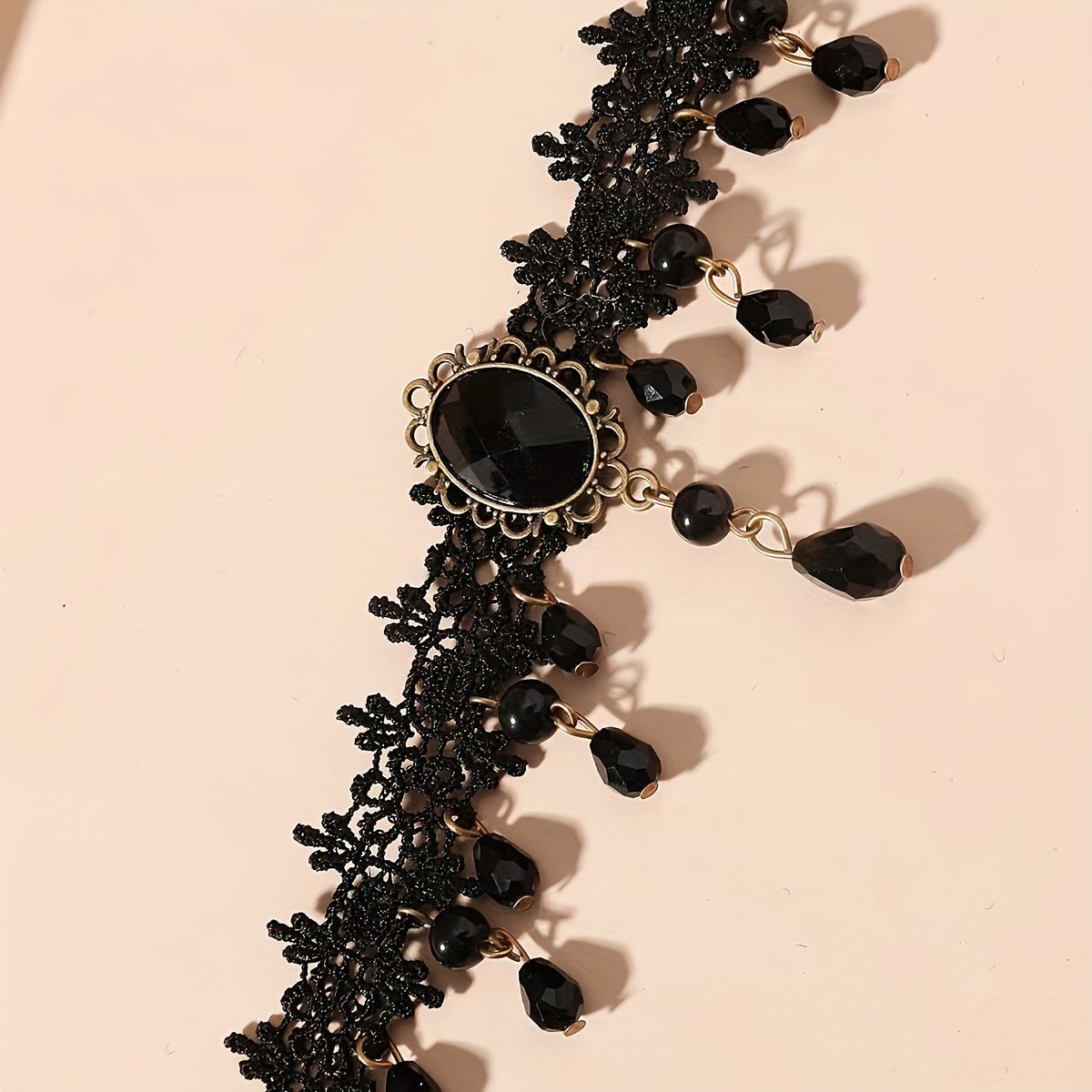 Vintage Gothic Black Tassel Lace Short Necklace Necklace Women's Jewelry Gift