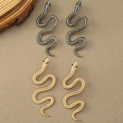 Exaggerated Snake-Shaped Earrings