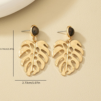 Vintage Bohemian Simple Leaf Stud Earrings Women's Earrings