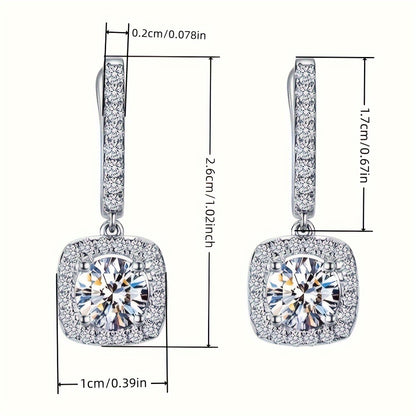 Stunning Square Shape Drop Earrings for Women - Elegant Wedding Accessories