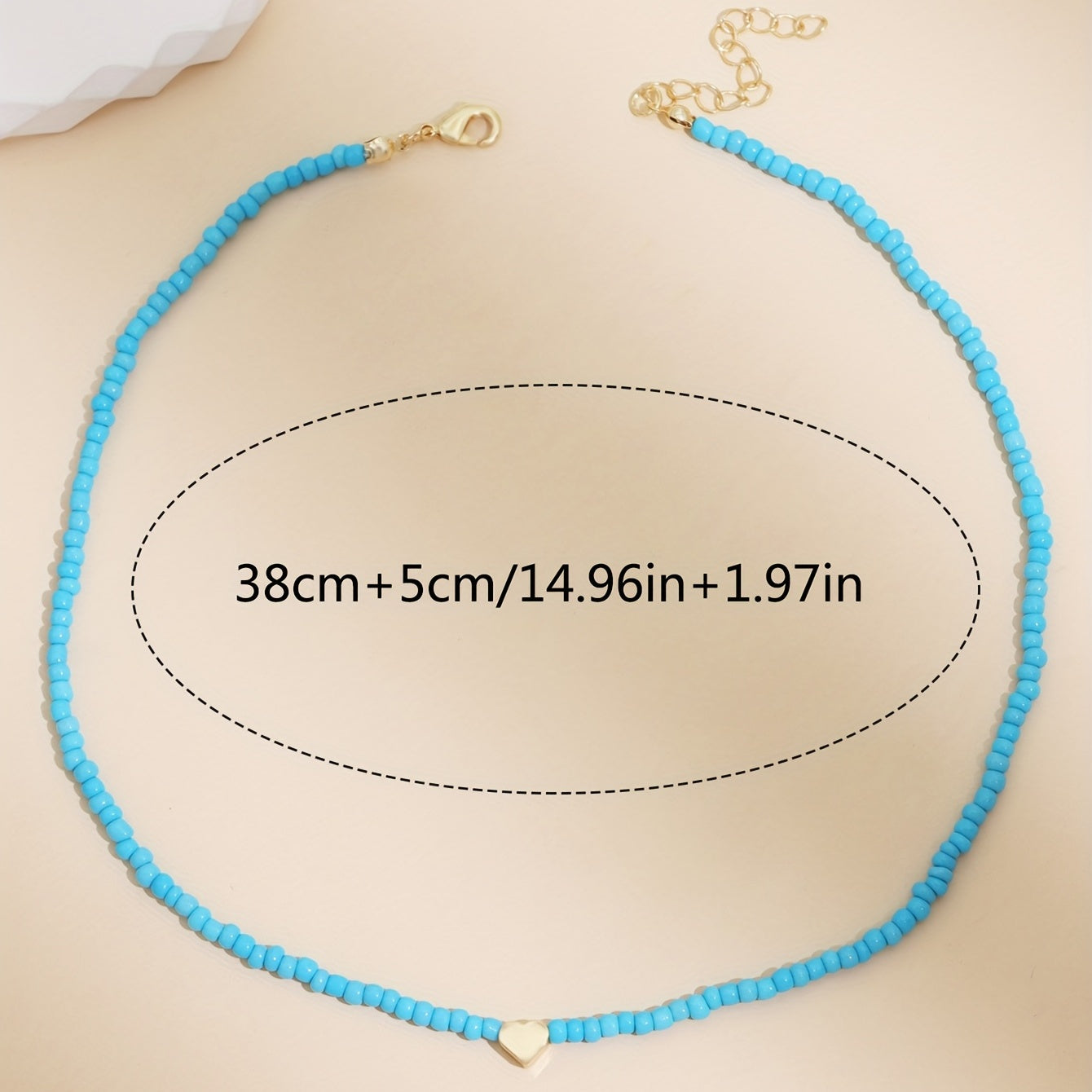 Bohemian Heart Decorative Ladies Bead Rice Bead Necklace, Summer Fashion Jewelry