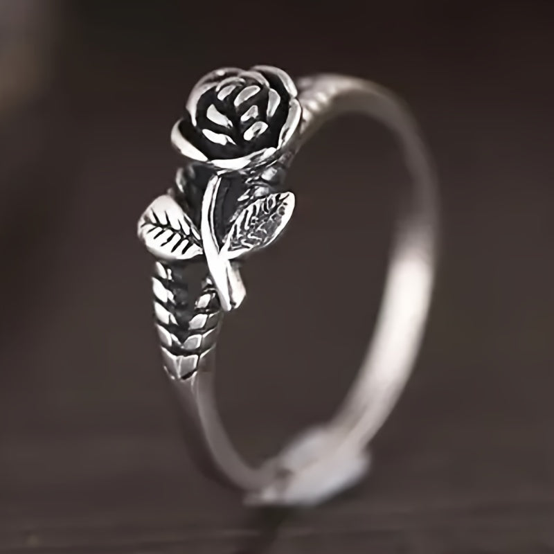 Vintage Rose Engagement Ring Bohemian Style Wreath Ring Ladies Proposal Ring Valentine's Day Gift