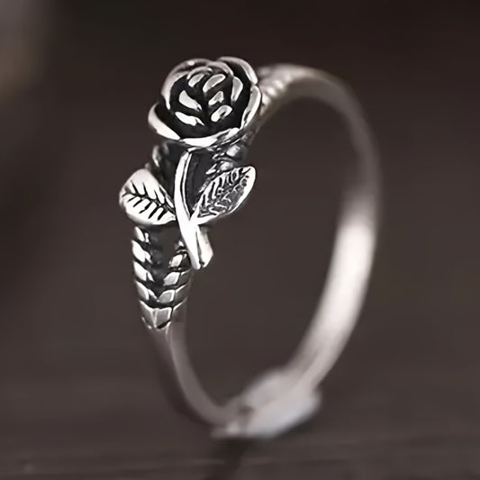Vintage Rose Engagement Ring Bohemian Style Wreath Ring Ladies Proposal Ring Valentine's Day Gift
