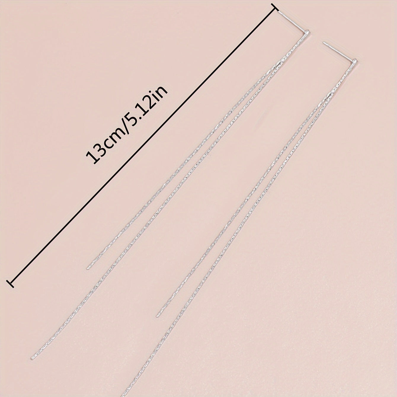 Sparkling long chain pendant earrings, elegant and minimalist copper jewelry, stylish holiday earrings