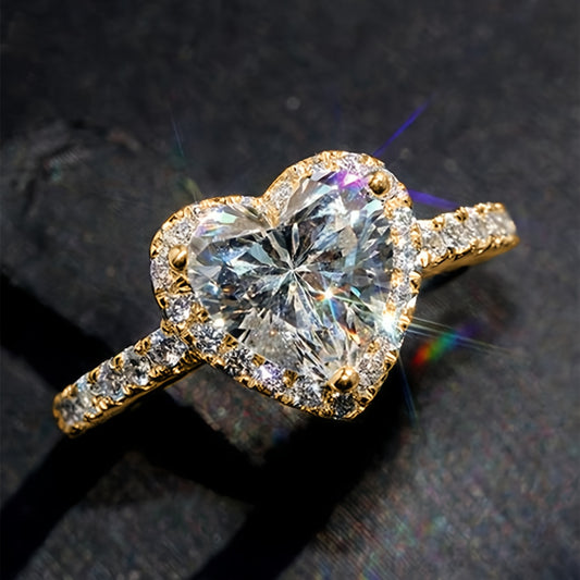 Ladies' Elegant Heart-Shaped Synthetic Garnet Engagement Ring - Perfect for Weddings, Parties, and Everyday Glamour