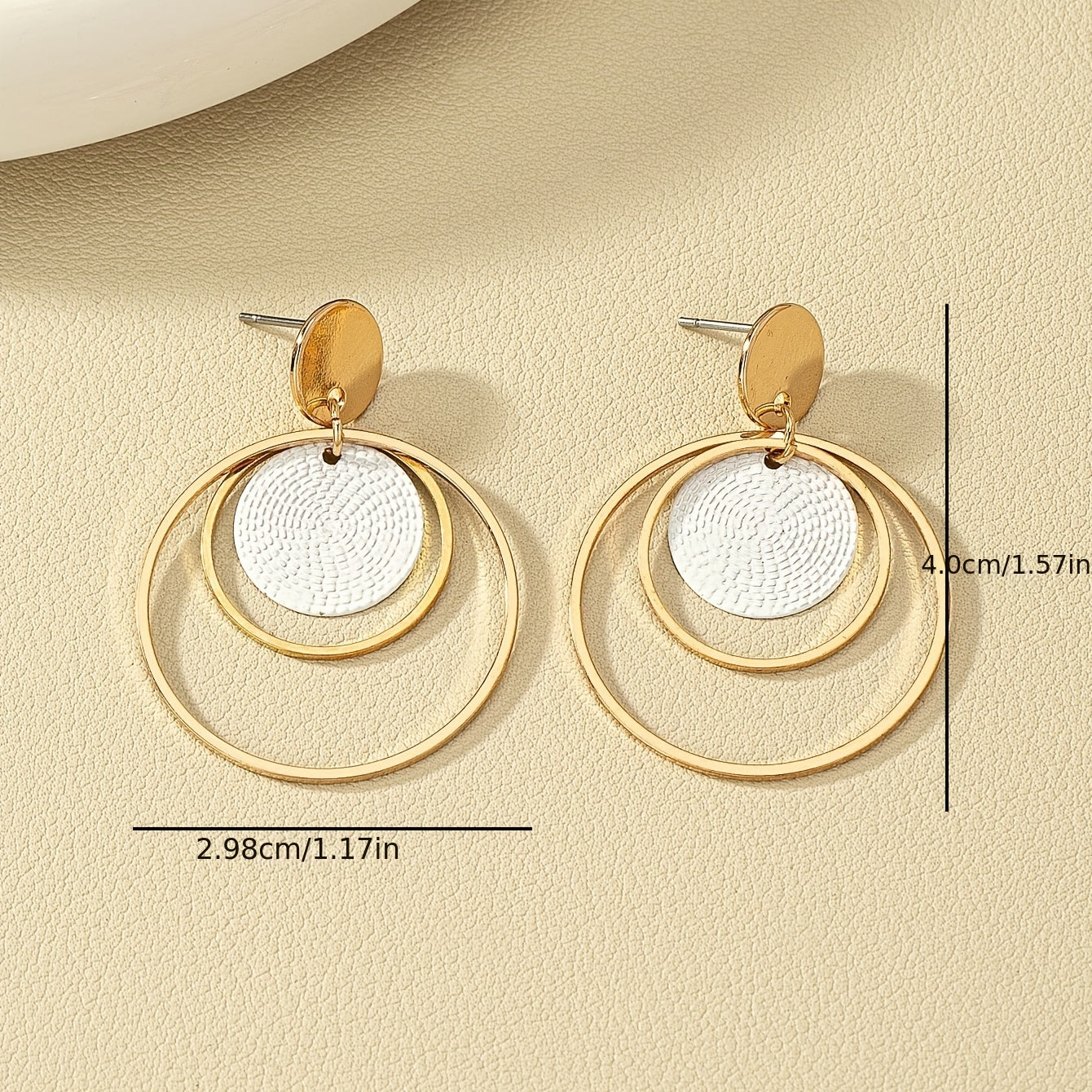 Simple Multi-Layer Round Pendant Earrings Fashion Earrings Exquisite Gifts for Women