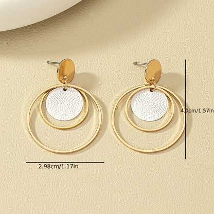 Simple Multi-Layer Round Pendant Earrings Fashion Earrings Exquisite Gifts for Women