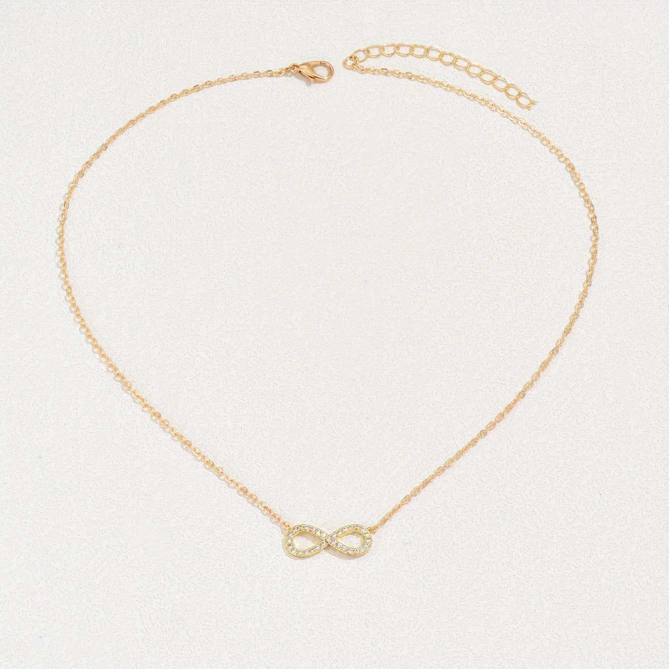 Exquisite Zirconia inlaid infinity symbol 8 letter pendant necklace Women's, holiday popular gift