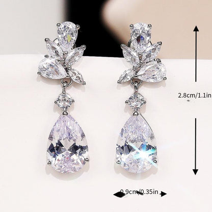 Fashion teardrop zircon earrings
