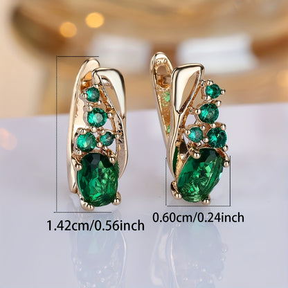 Emerald Tears Emerald Pendant Earrings - Women's Clip-on Earrings - Wedding Jewelry - Unplated - Emerald