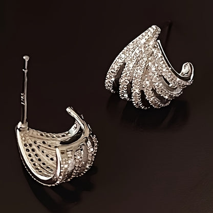 Elegant and Sexy Zircon Claw Earrings for Women - Faux Cubic Zirconia Jewelry - April Birthstone