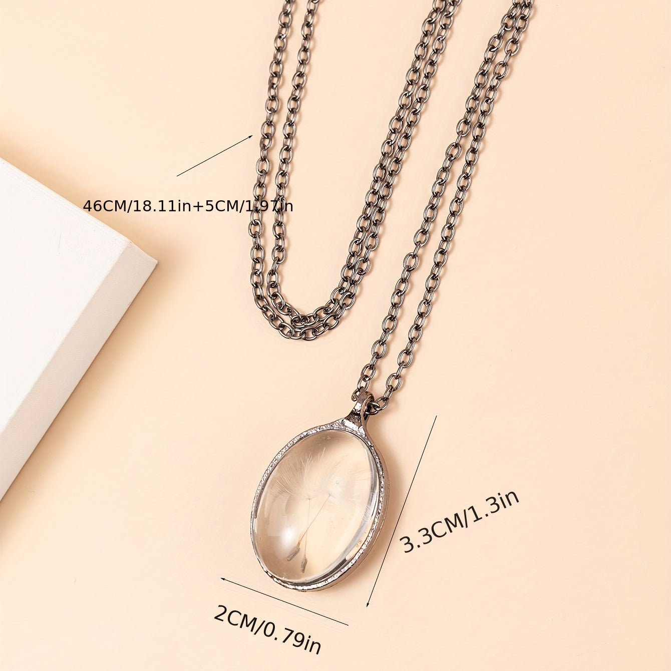Stylish Vintage Dandelion Seed Wish Oval Time Glass Necklace