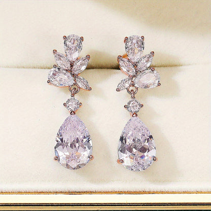 Fashion teardrop zircon earrings