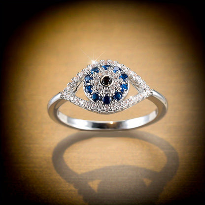 Cute Women's Crystal Sapphire Ring Pendant Wedding Ring Female Punk Zirconia Wicked Eye Engagement Ring