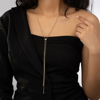 Retro simple Y-shaped chain necklace adjustable length