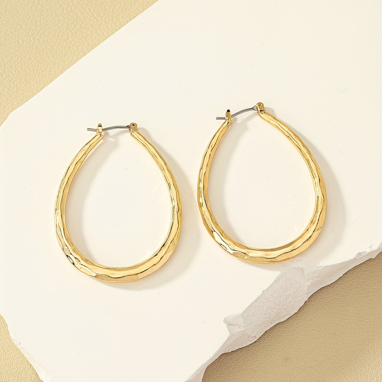 Silver Large U Geometric Loop Earrings Silver Plated Jewelry Banquet Party Holiday Decoration Ladies 1 Pair