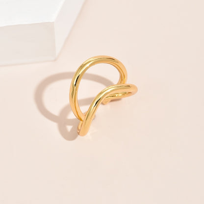 1 piece of chic double C bone cartilage earrings - no piercing, U-shaped design, women's fashion alloy round wrap earrings, suitable for daily and party occasions, non-piercing earrings | simple and elegant | exquisite craftsmanship, clip earrings