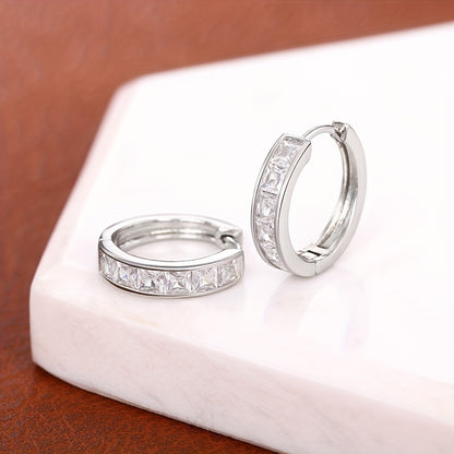 Simple zircon earrings, elegant and simple style, suitable for women's daily dating wear