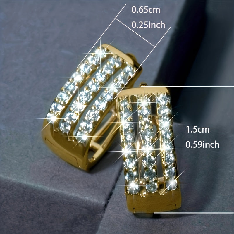 High-quality laying Zirconiaium ring stud earrings, suitable for Women's daily casual fashion accessories