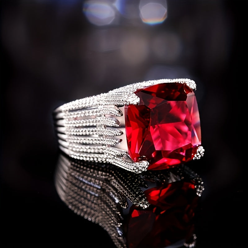 1 Ladies Anniversary Ring Luxury Inlaid Synthetic Zirconia Ring Ladies Proposal Engagement Wedding Ring Banquet High-end Jewelry Valentine's Day Gift