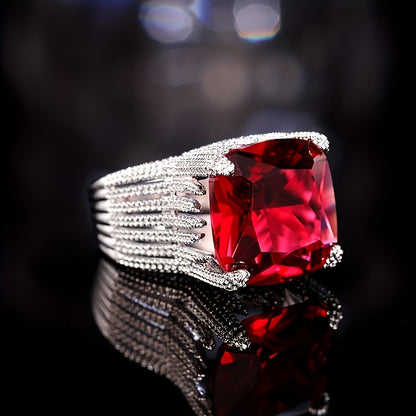 1 Ladies Anniversary Ring Luxury Inlaid Synthetic Zirconia Ring Ladies Proposal Engagement Wedding Ring Banquet High-end Jewelry Valentine's Day Gift