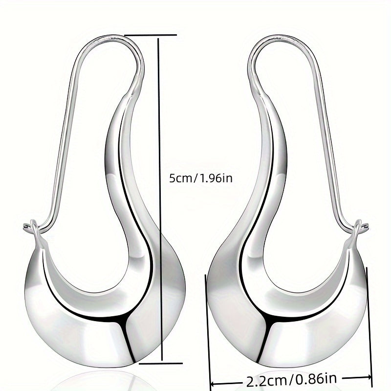 Simple style silver-plated ring earrings, women's daily leisure accessories, drop earrings, birthday gifts for lovers