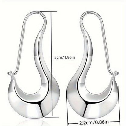 Simple style silver-plated ring earrings, women's daily leisure accessories, drop earrings, birthday gifts for lovers