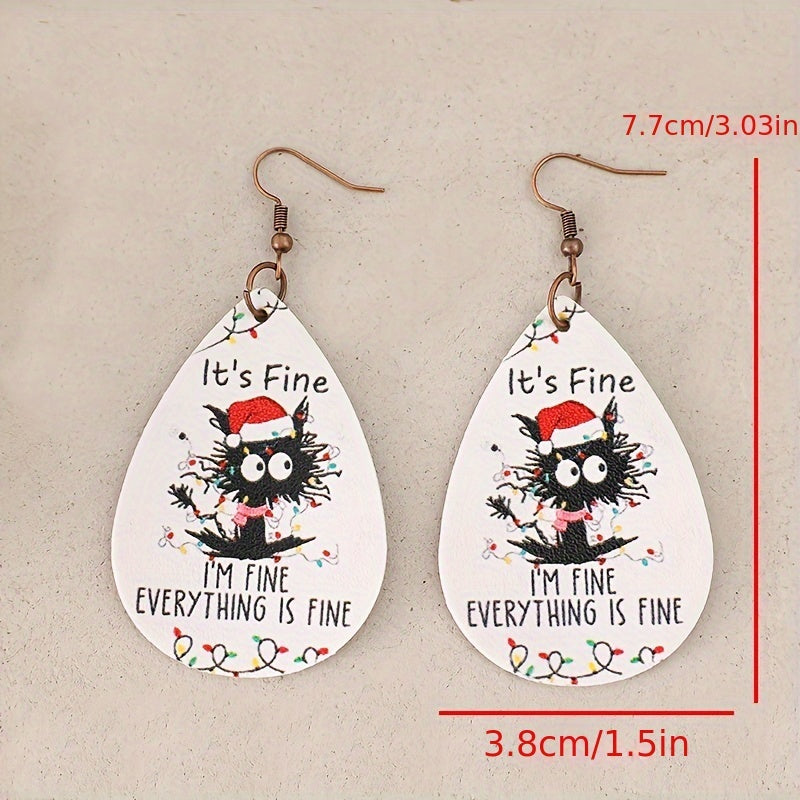 Fun Cat Fun: Christmas Cat Earrings - Perfect for Gifts and Parties!