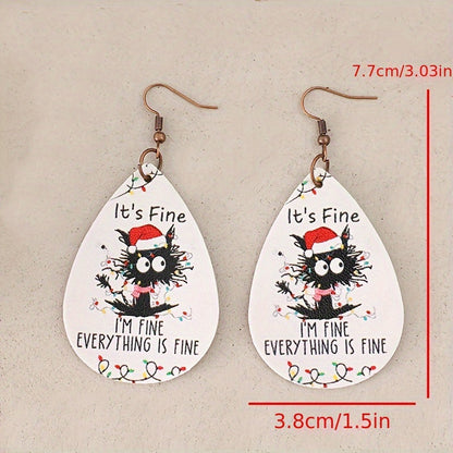 Fun Cat Fun: Christmas Cat Earrings - Perfect for Gifts and Parties!