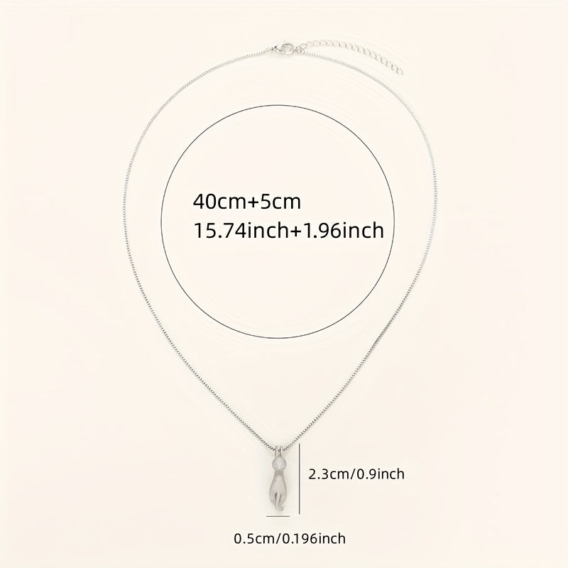 Simple and cute cat shape pendant necklace ladies daily casual party jewelry lover birthday gift