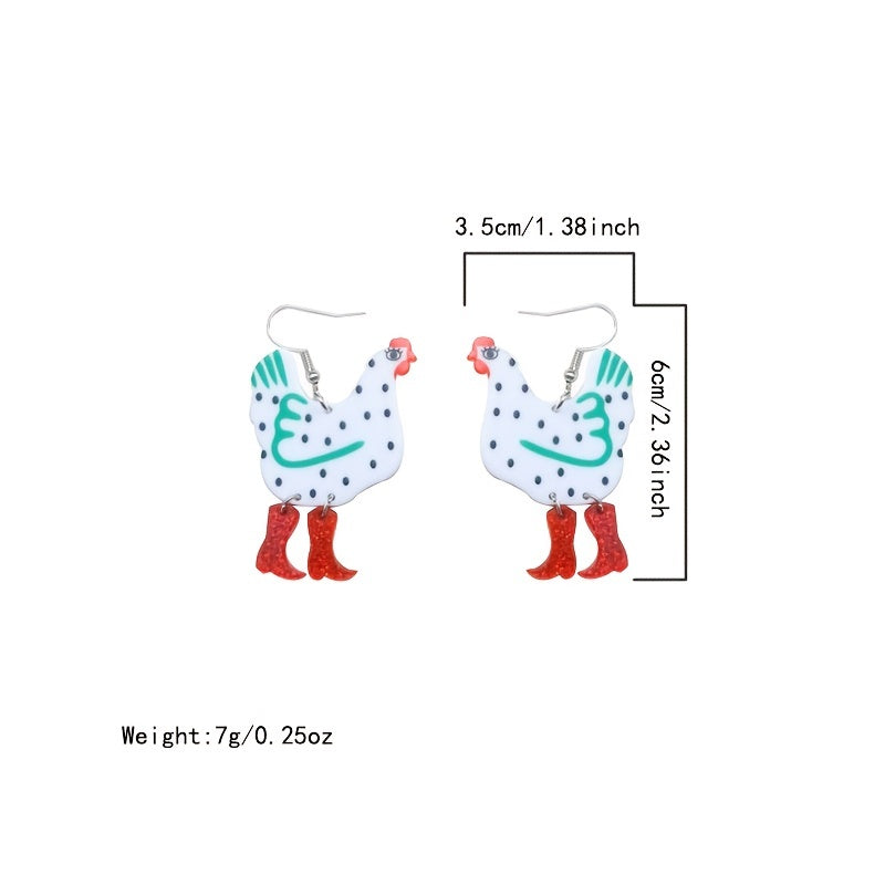 Funny cute chick heels acrylic earrings cartoon chick jewelry party accessories